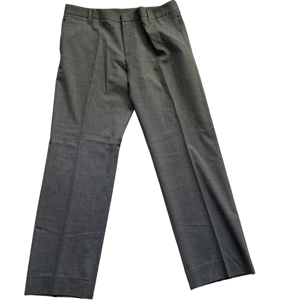 HUGO BOSS Halmex Straight Wool Blend Dress Pants High Rise Men's SZ 37 Gray‎